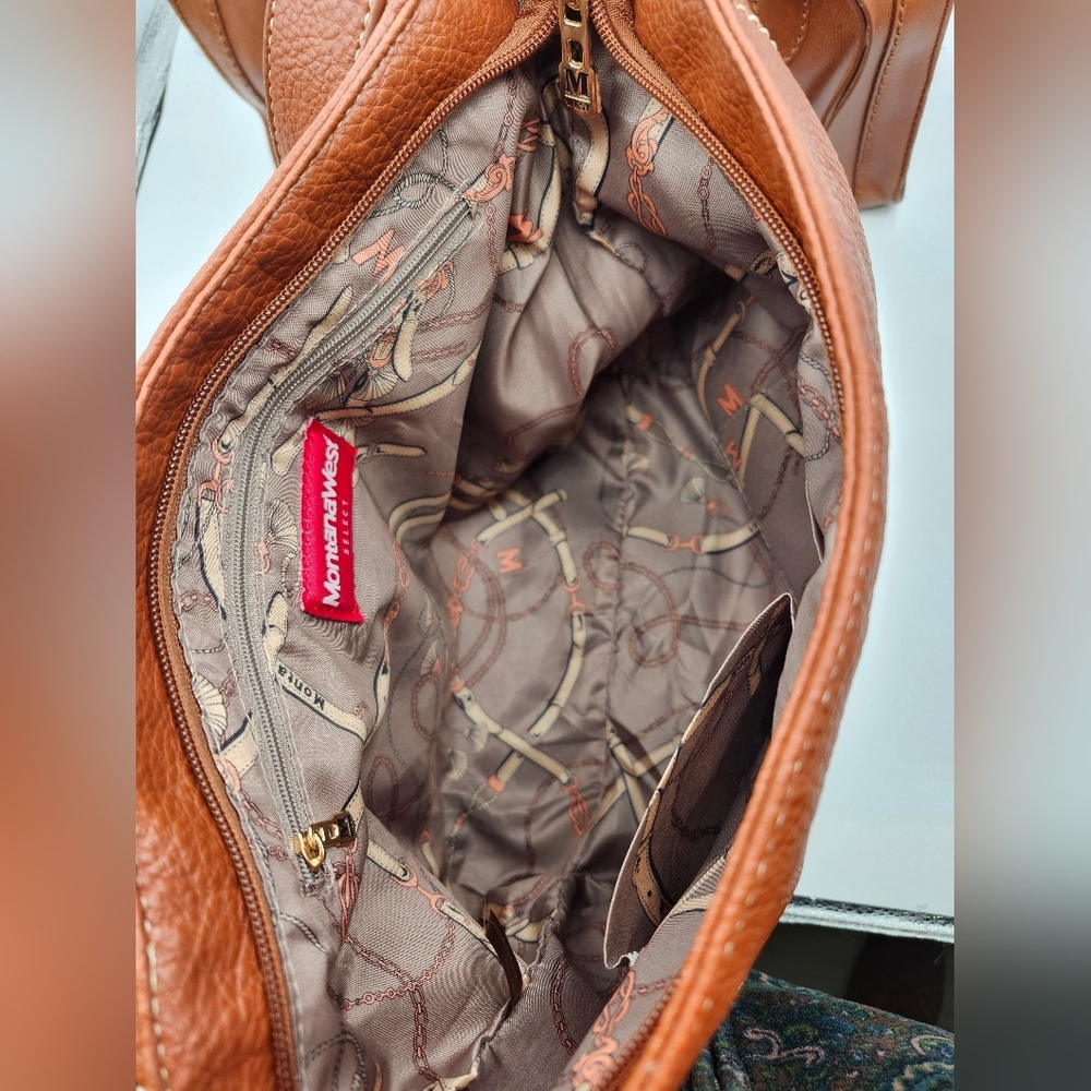 Montana West Vegan Slouch Brown Shoulder Bag - Picture 8 of 9